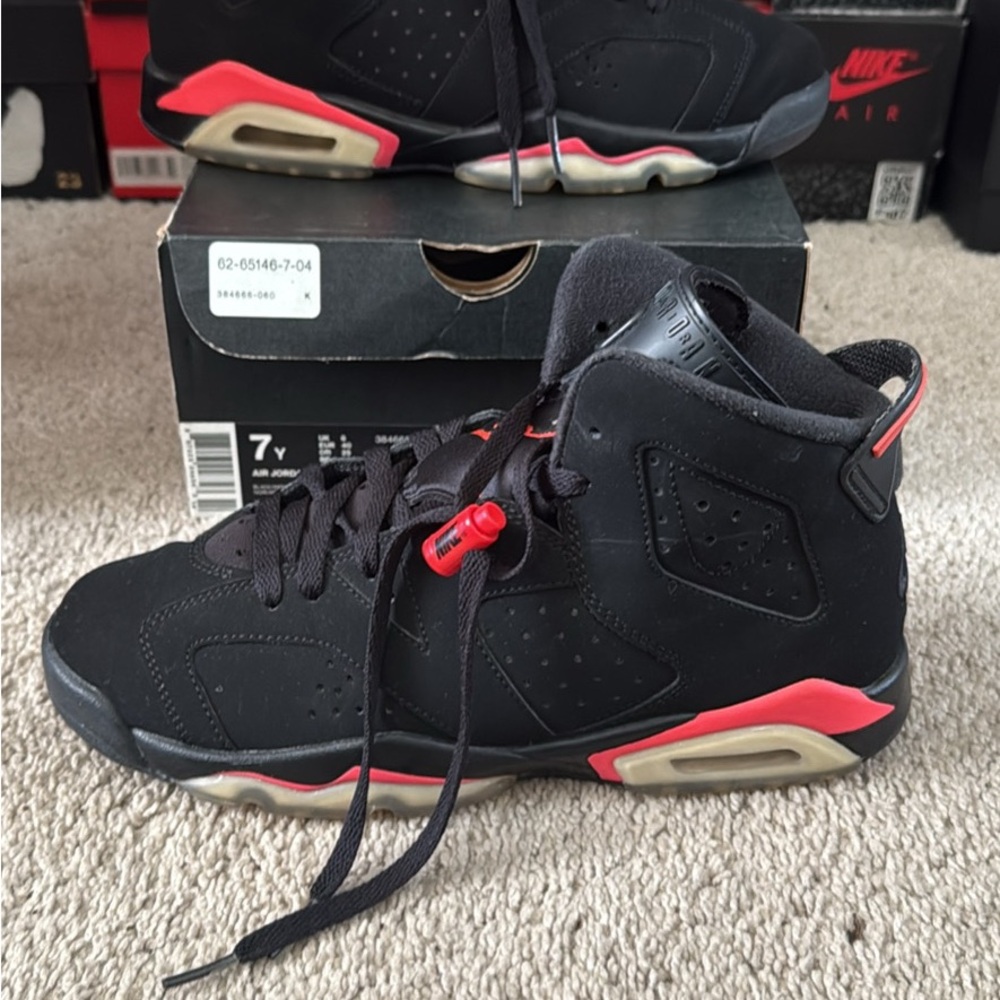 Jordan Black and Red Athletic Shoes